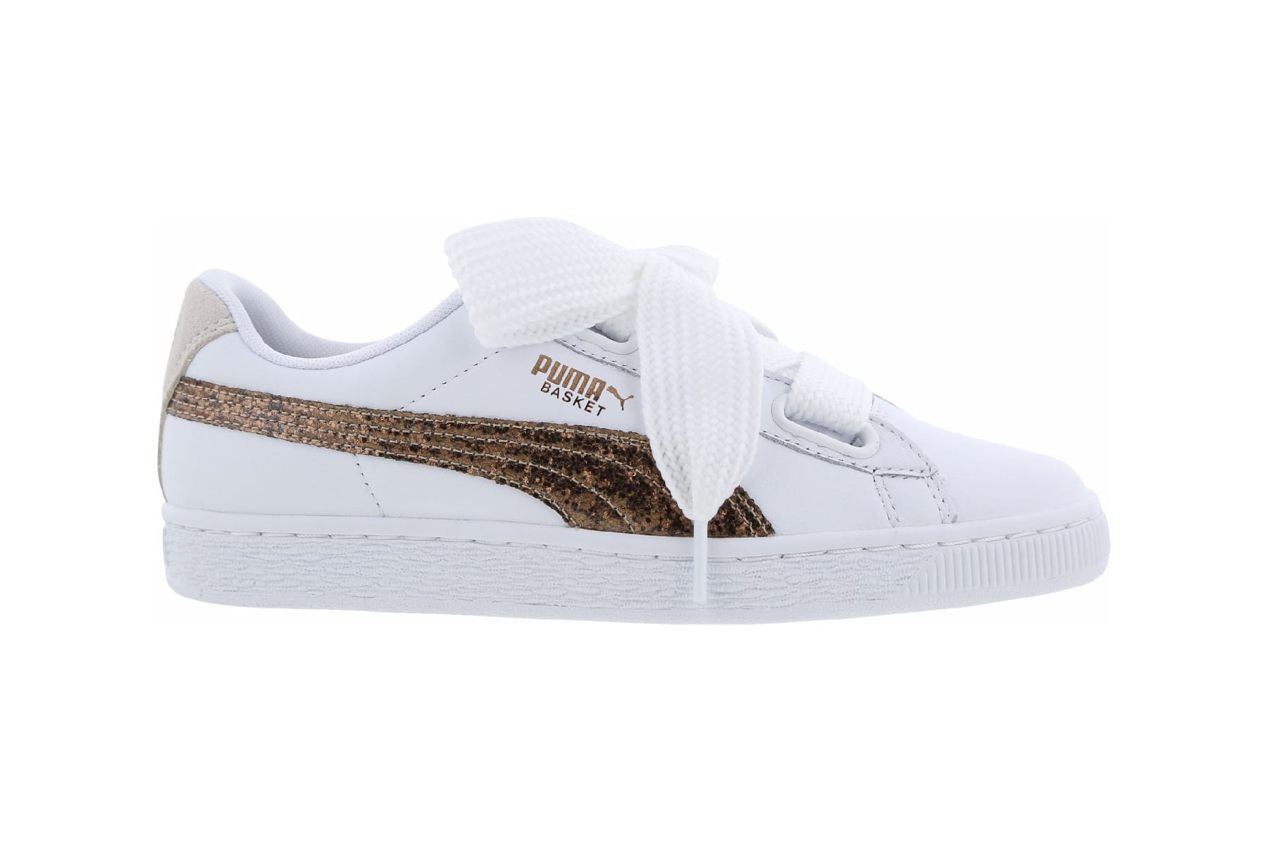 puma basket heart white and rose gold