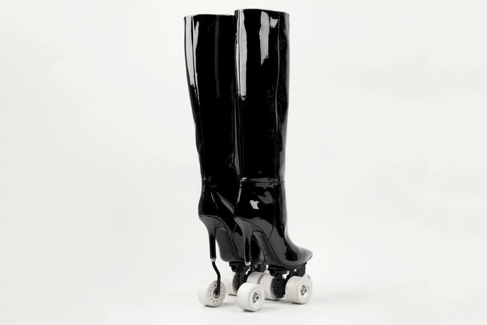 Saint Laurent colette Rollerblade Heels Boots Red Black Skate