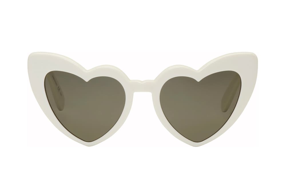 Saint Laurent Lou Lou Cut-Out Sunglasses Black Silver White Ivory