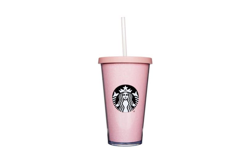 Starbucks Tumbler Cup Pink Rose Gold Glitter Sequin