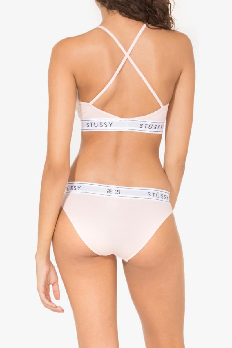 Stussy Underwear Bra Top Crop Brief Pastel Pink Millennial Streetwear