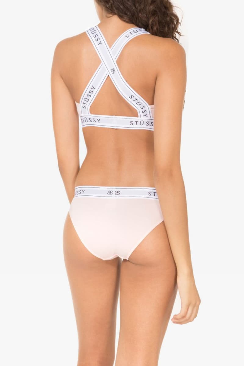 Stussy Underwear Bra Top Crop Brief Pastel Pink Millennial Streetwear