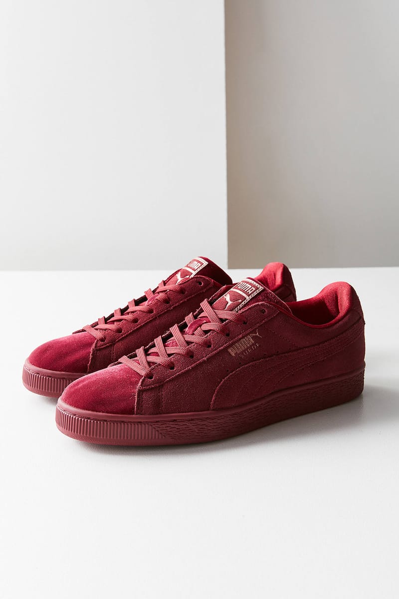 puma maroon suede shoes