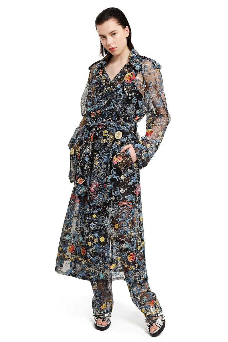 Adam Selman Astro Embroidered Tulle Sheer Jeans Jacket Shirt