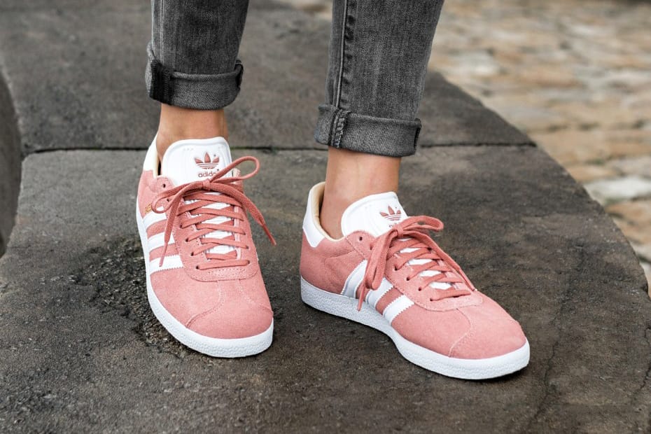 adidas gazelle womens white and pink