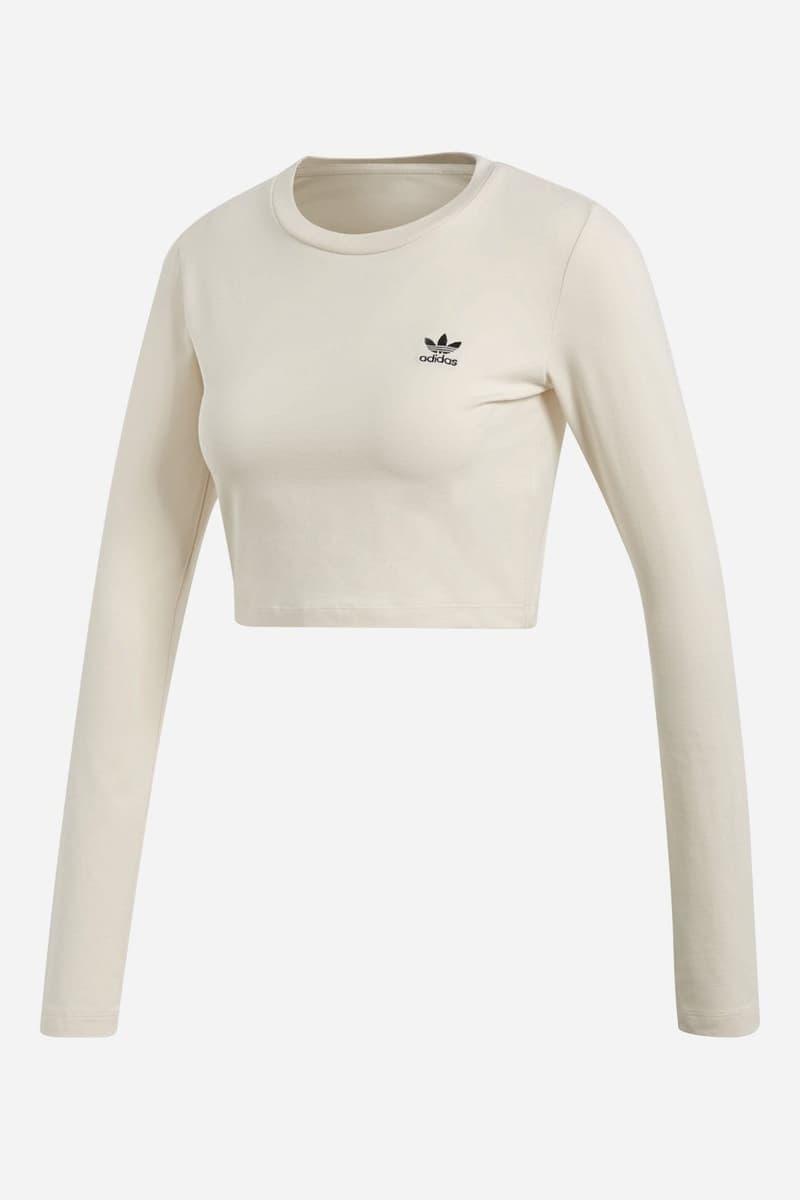 adidas Originals SC Ribbed Pant Long Sleeve Crop Tee Linen