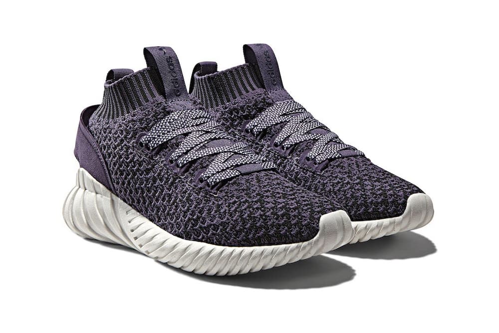 adidas Tubular Doom Soc Trace Purple Core White Sneaker Knit Sock Silhouette