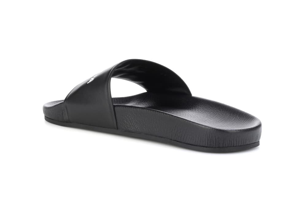 balenciaga black leather slides