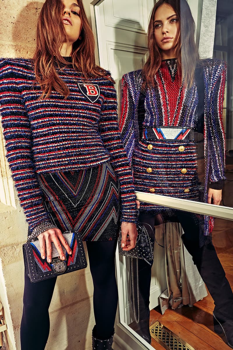 Balmain Pre-Fall 2018 Collection Lookbook Olivier Rousteing Texture Sequin Sparkle Leather Denim Statement Pieces
