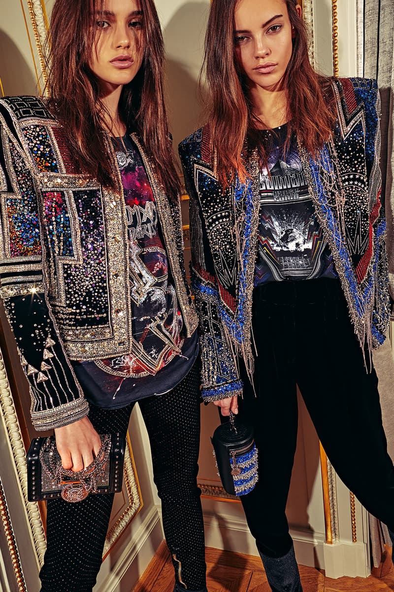 Balmain Pre-Fall 2018 Collection Lookbook Olivier Rousteing Texture Sequin Sparkle Leather Denim Statement Pieces