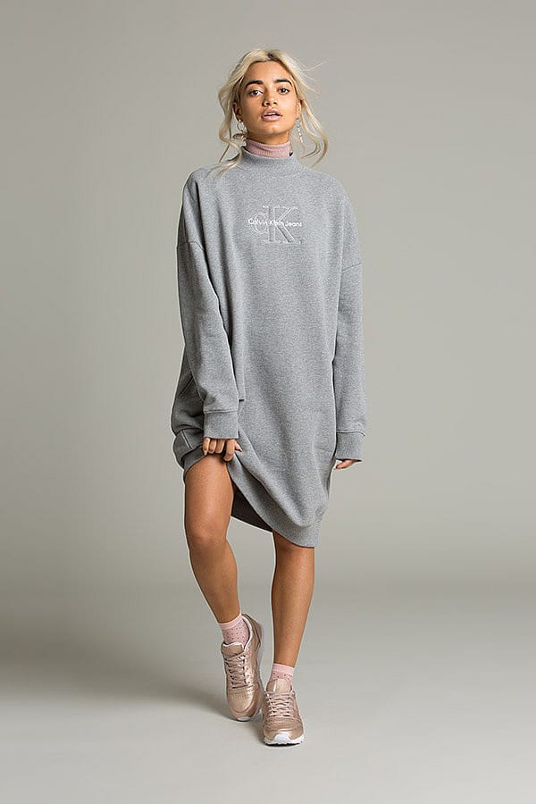 calvin klein sweater dress grey