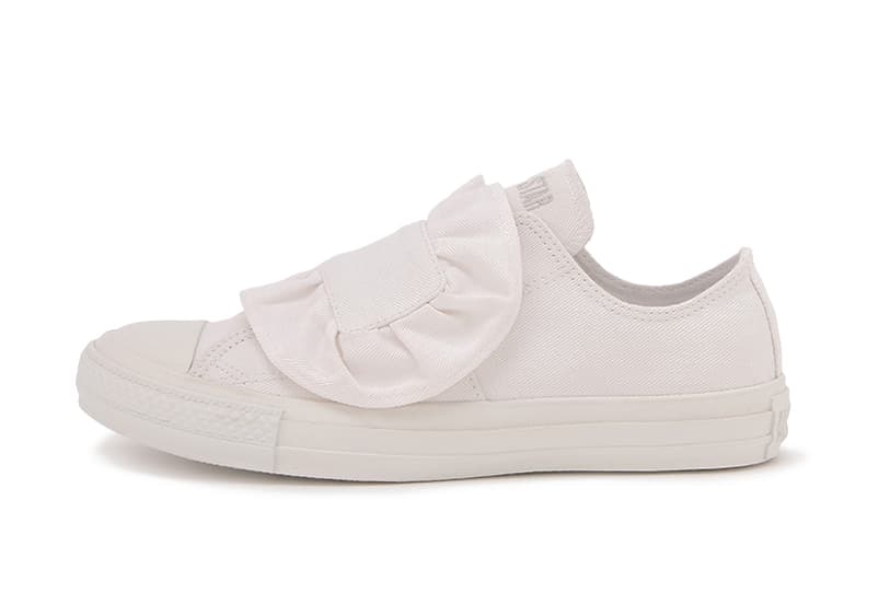 Converse All Star Low Ruffle Black White Canvas Classic Silhouette Sneaker Shoe