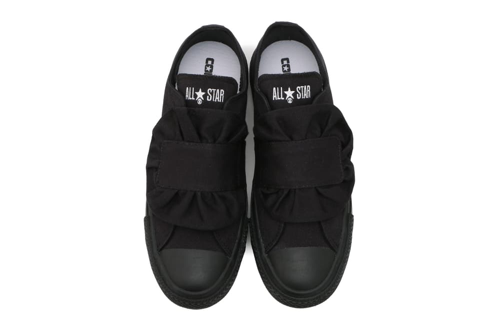 Converse All Star Low Ruffle Black White Canvas Classic Silhouette Sneaker Shoe