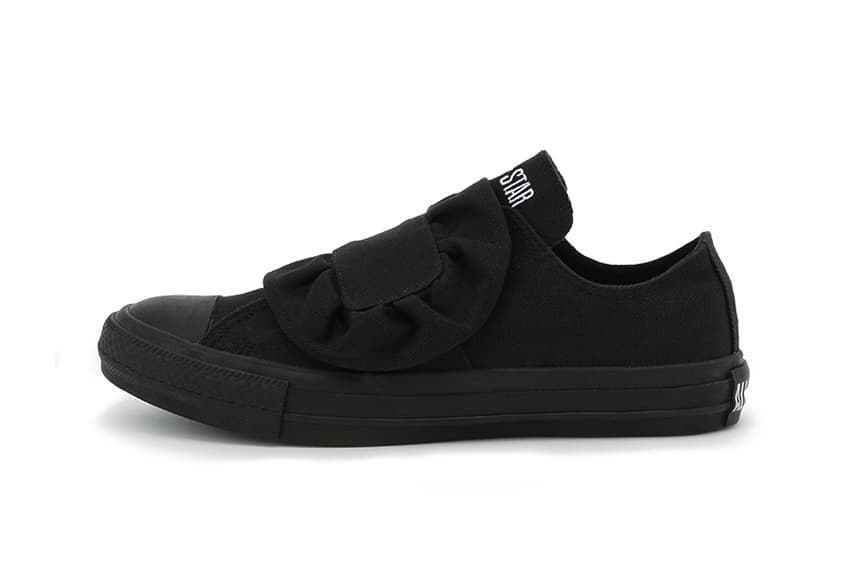 Converse All Star Low Ruffle Black White Canvas Classic Silhouette Sneaker Shoe