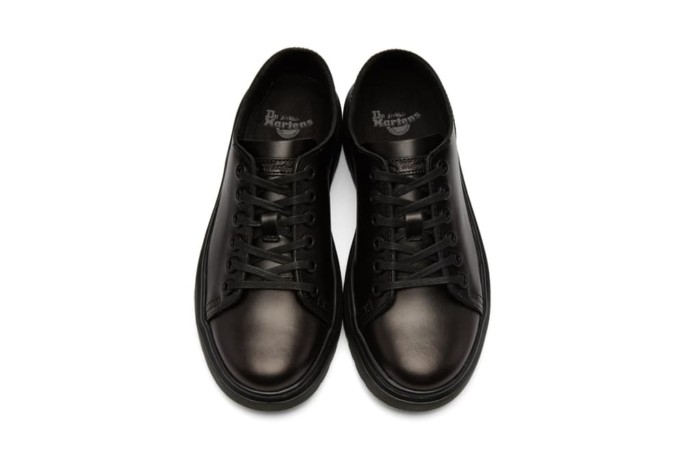 dr martens minimalist dante sneakers black white leather low top