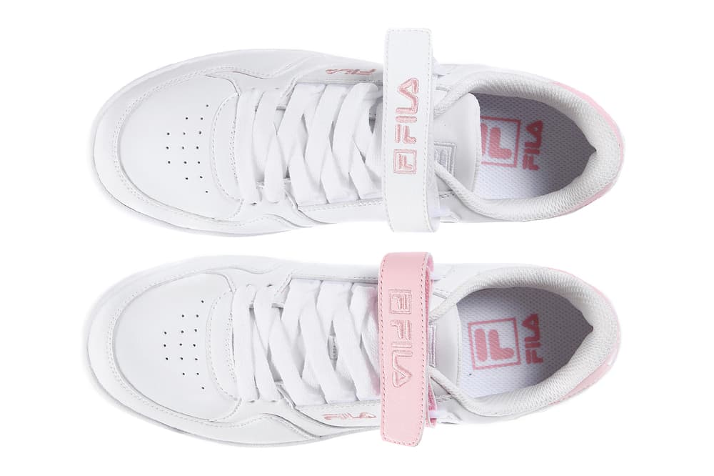 Fila korea fx belt wrap sneakers white pink velcro strap