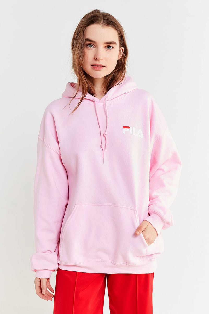 baby pink fila hoodie