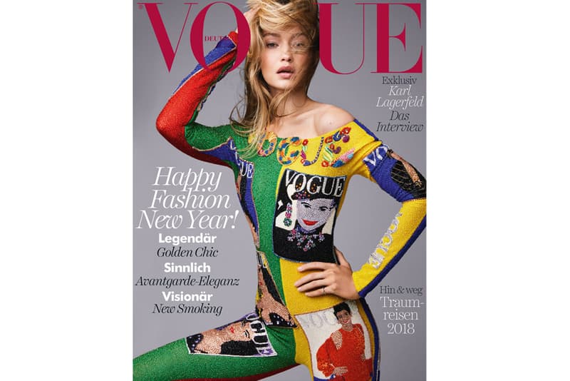 Gigi Hadid Vogue Germany January 2018 Cover Versace Magazine Patrick Demarchelier