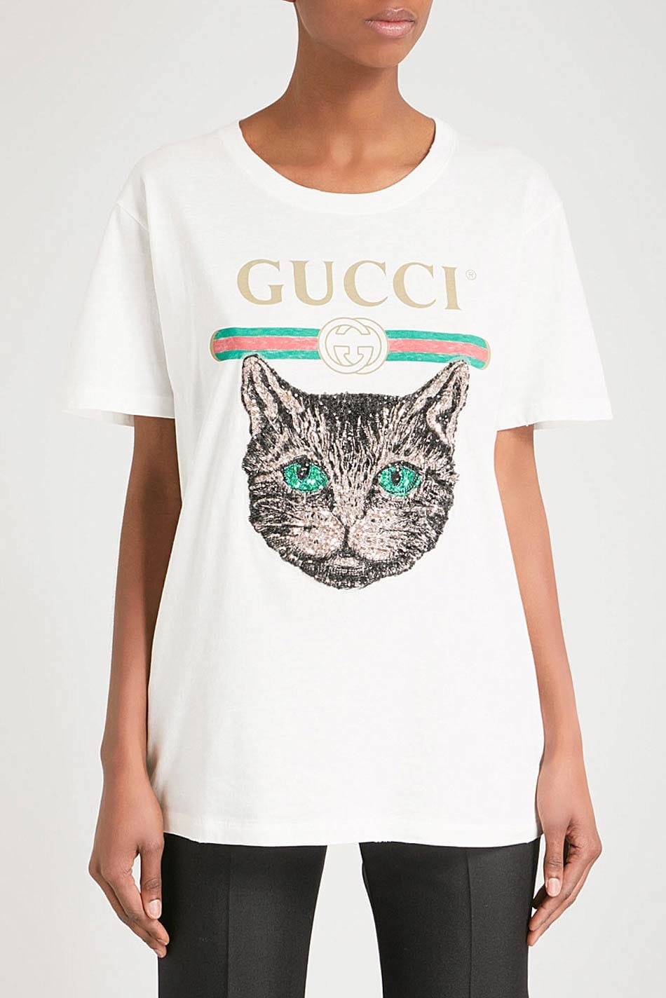 gucci cat shirt black