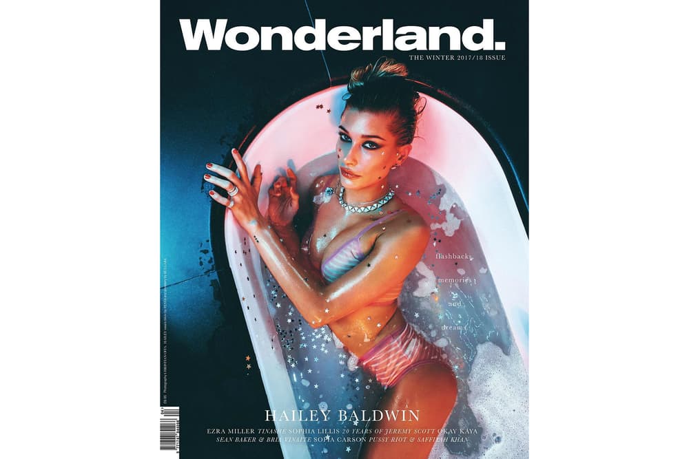 Hailey Baldwin Wonderland Magazine 2017 2018 Winter Cover Bubble Bath