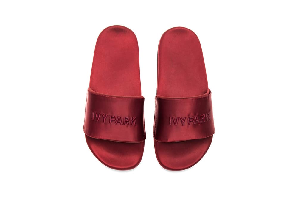 IVY PARK High Shine Slides Russet