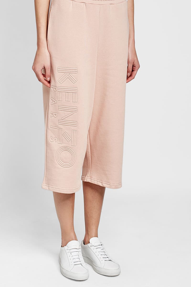 Kenzo Cotton Sweatshirt Cropped Sweatpants Pink