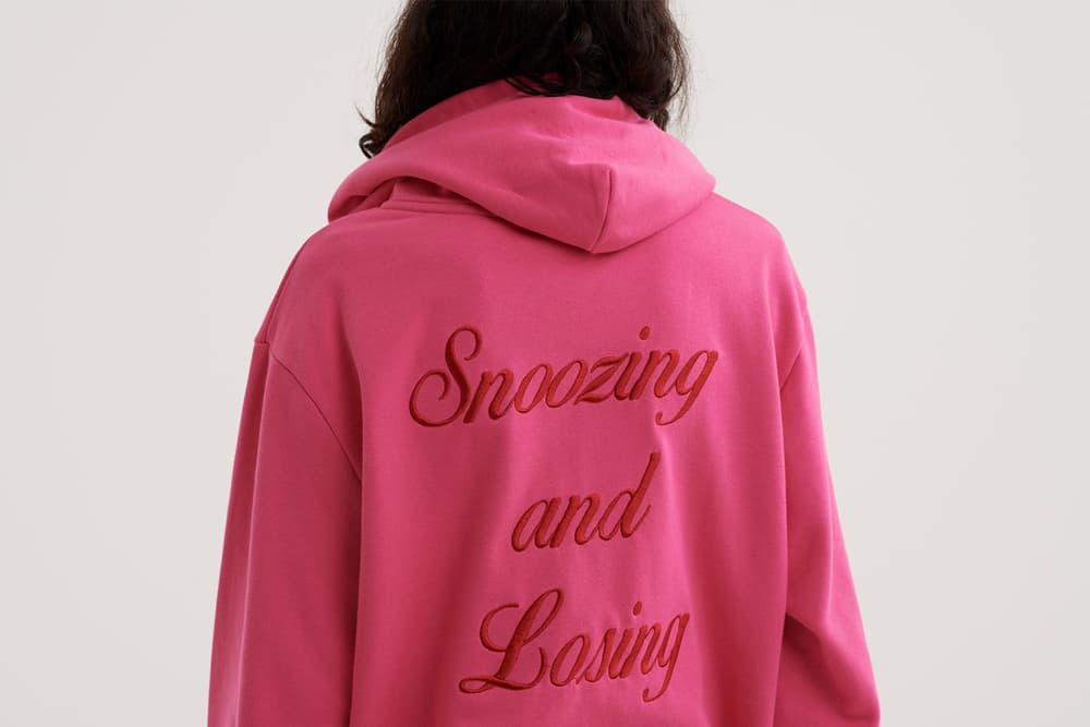 lazy oaf snoozing and losing pink oversized hoodie