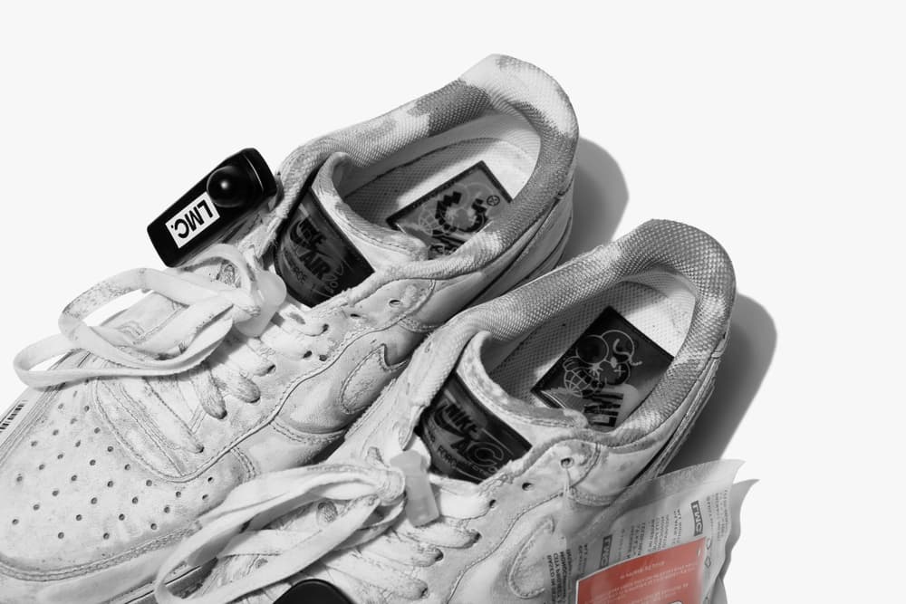 LMC Customized Nike Air Force 1 Battle Force Sneakers Shoes Silhouette White Streetwear Tags Design Limited Event Workshop
