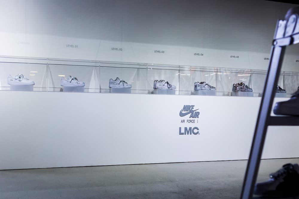 LMC Customized Nike Air Force 1 Battle Force Sneakers Shoes Silhouette White Streetwear Tags Design Limited Event Workshop