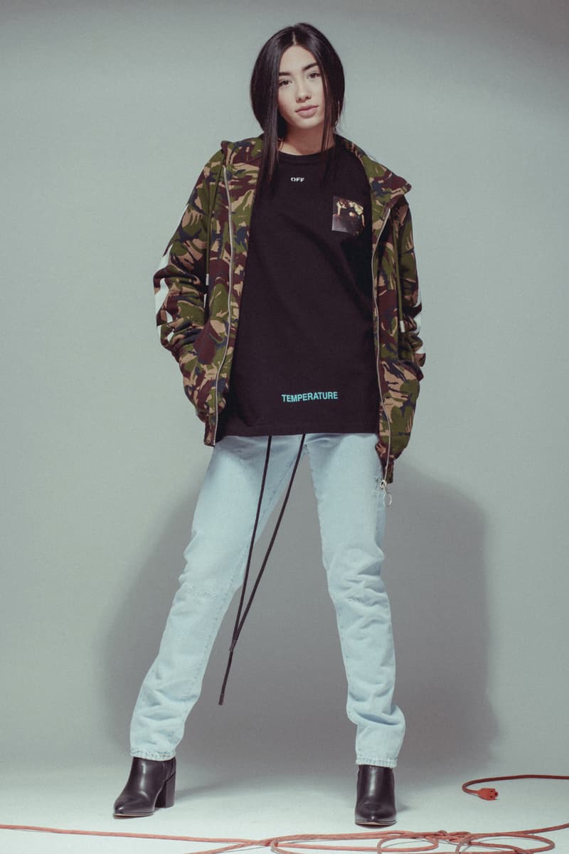 Off White virgil abloh temperature champion firetape fall winter 2017 collection where to buy