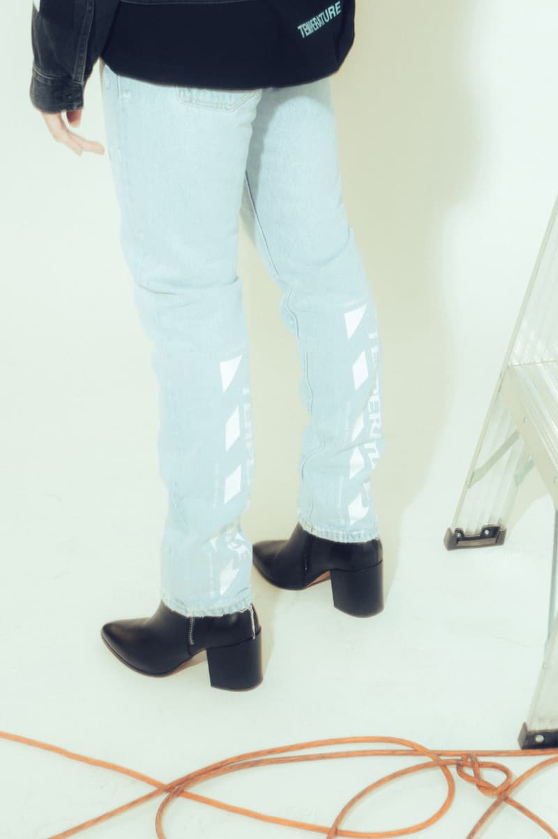 Off White virgil abloh temperature champion firetape fall winter 2017 collection where to buy