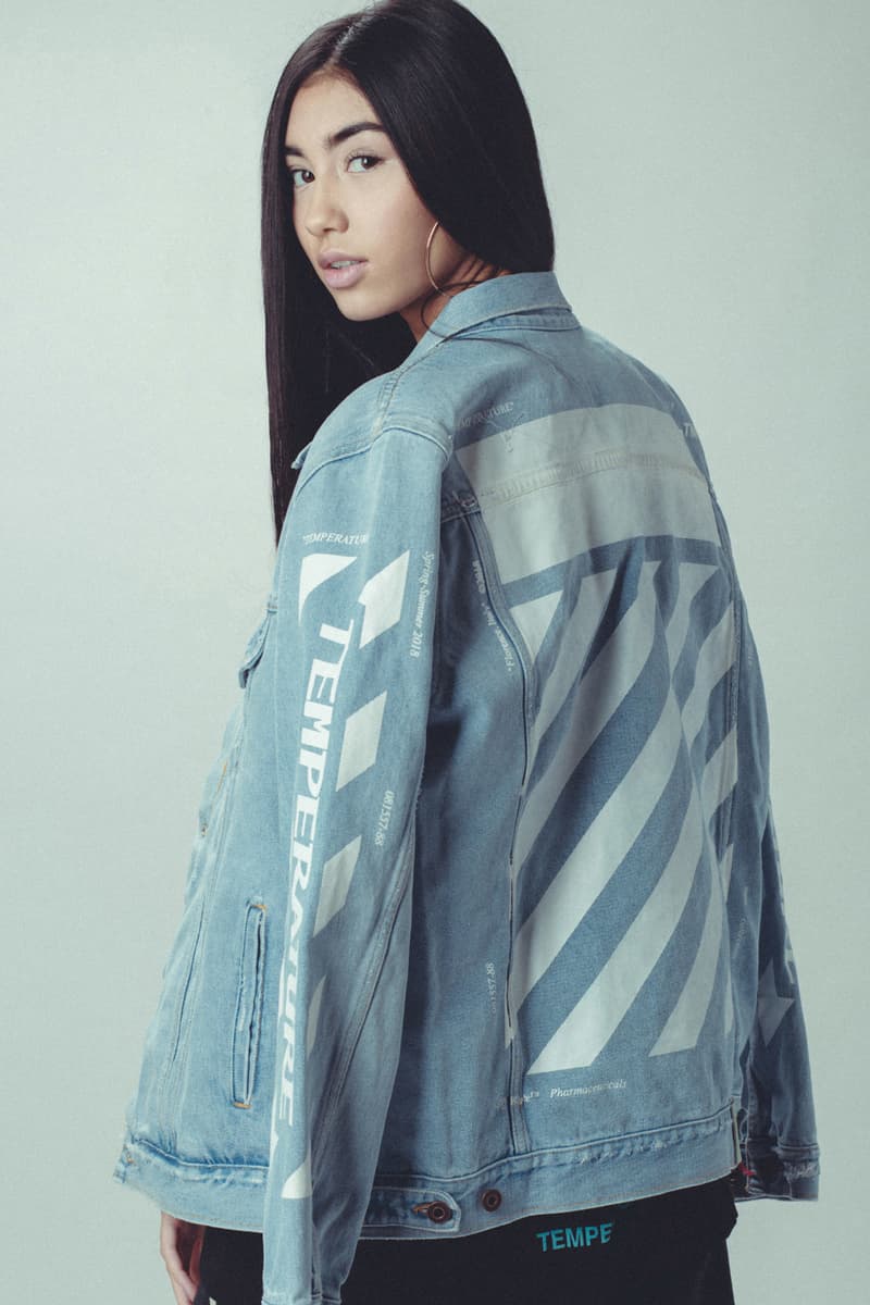 Off White virgil abloh temperature champion firetape fall winter 2017 collection where to buy
