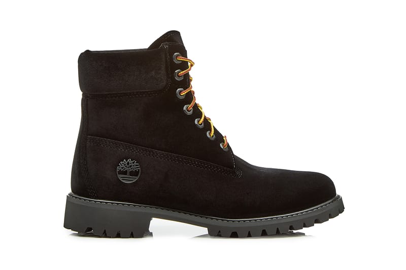 timberland black velvet boots