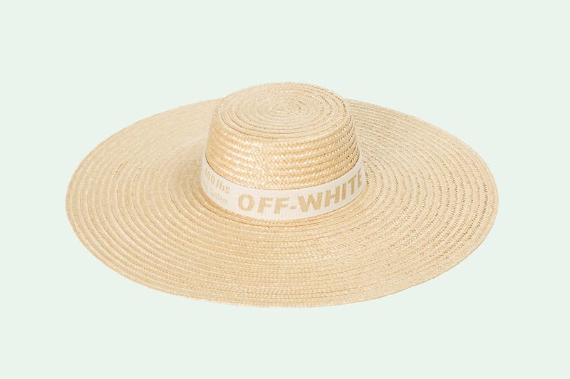 off white beach hat