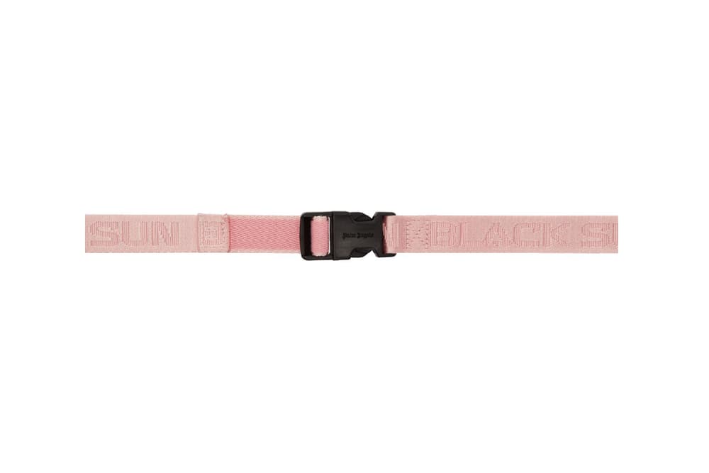 Palm Angels Black Sun buckle belt seatbelt pink ssense