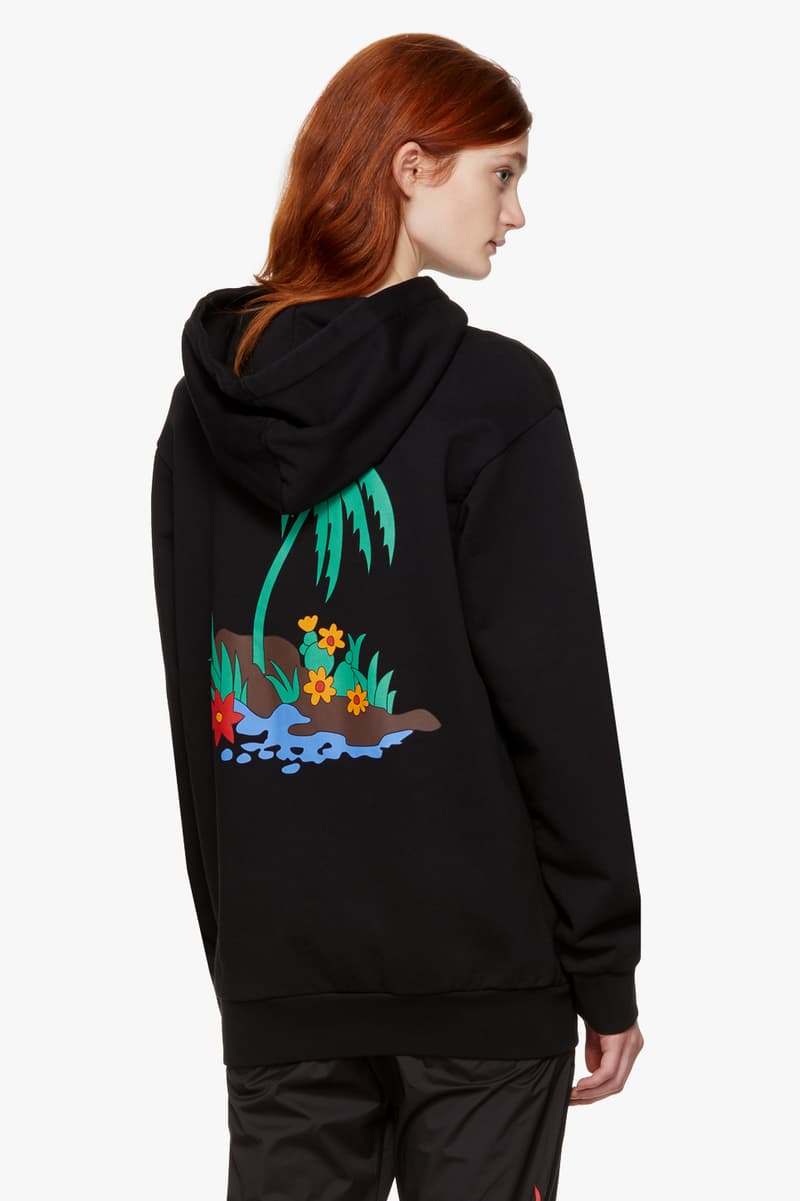Palm Angels Staple Pieces SSENSE Hoodies Basic Off Shoulder Print Black White Denim Shorts