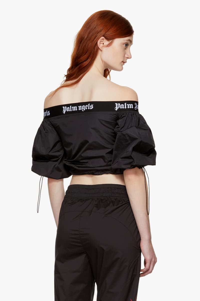 Palm Angels Staple Pieces SSENSE Hoodies Basic Off Shoulder Print Black White Denim Shorts
