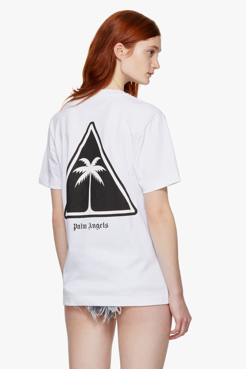 Palm Angels Staple Pieces SSENSE Hoodies Basic Off Shoulder Print Black White Denim Shorts