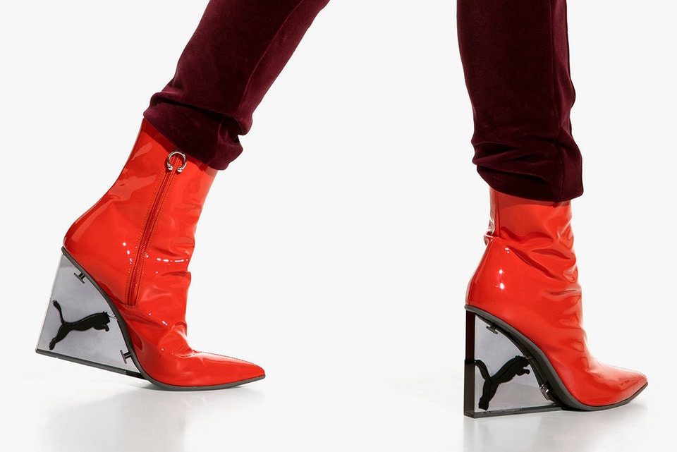 Fenty Puma By Rihanna Cat Wedge Patent Boots Hypebae