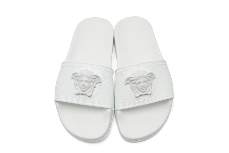 Versace White Medusa Slides Available 
