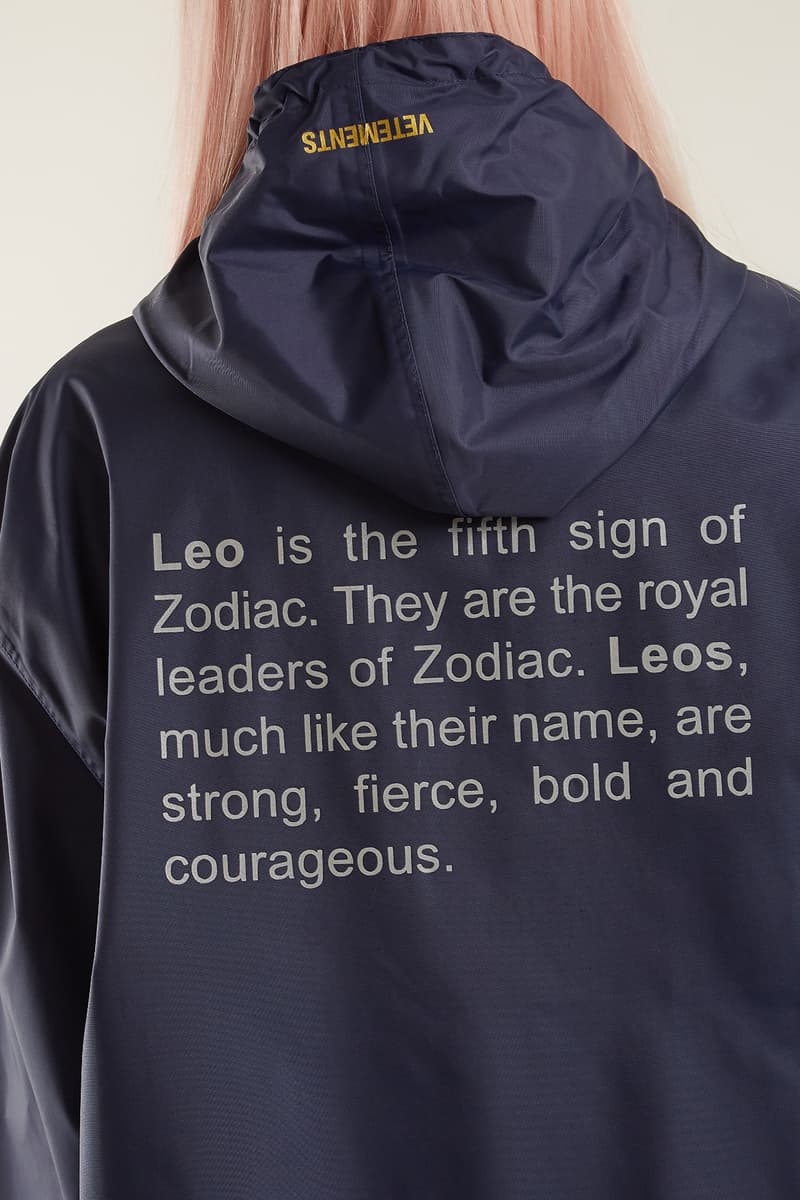 Vetements Spring Summer 2018 Zodiac Sign Horoscope Raincoat Definition MATCHESFASHION Demna Gvasalia