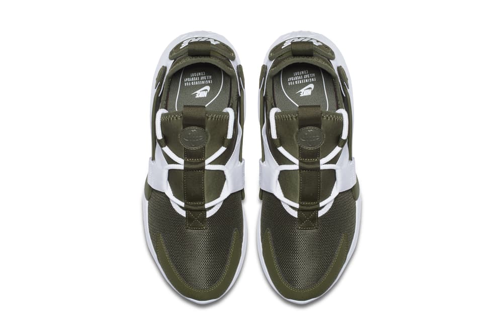 Nike Air Huarache City Low Sneaker Silhouette Shoe Khaki Particle Rose Black White Sole Retro Silhouette Street Style Shoe