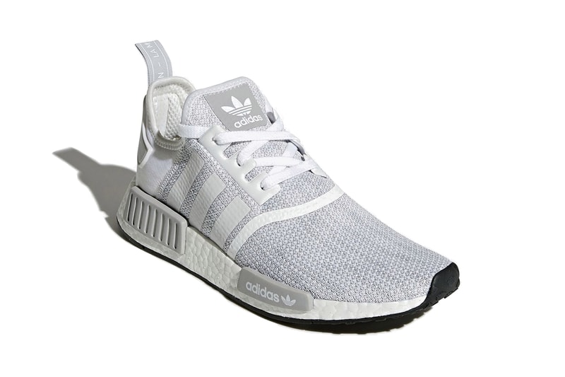 adidas NMD R1 White Grey Blizzard Colorway Sneaker Trainer Shoe Runner Clean Crisp Minimal