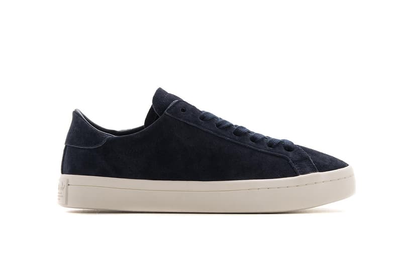 adidas Originals Court Vantage Sneaker Shoe Silhouette Sporty Ash Pink Legend Ink Navy White Sole Sleek Crisp Minimal