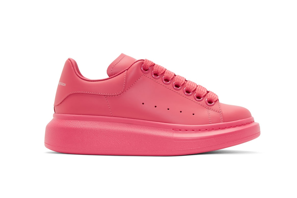 Alexander McQueen Platform Sneaker Shoe Pink Blue Colorway Chunky Sole Lace Up Silhouette Luxury Color