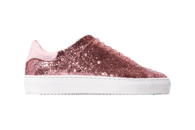 Axel Arigato Glittered Leather Sneakers Silver Rose Pink