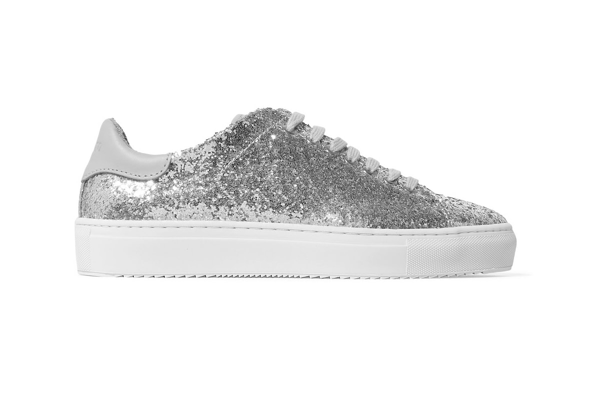 Axel Arigato Glittered Leather Sneakers Silver Rose Pink