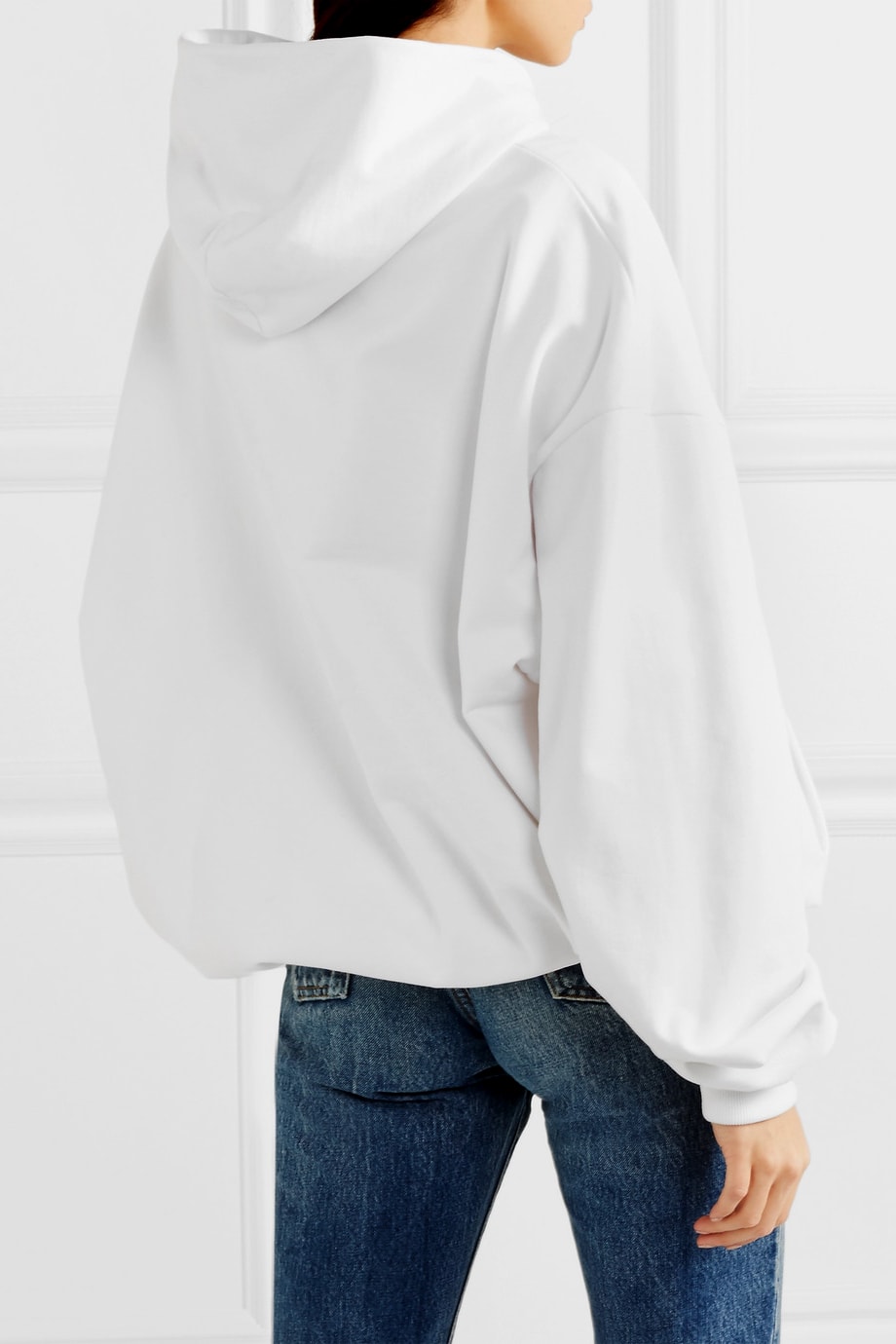 Balenciaga Oversized Printed Hoodie White Back View