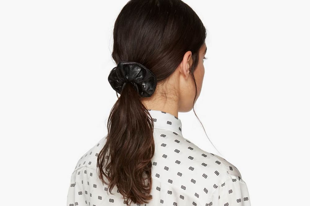 Balenciaga Logo Scrunchie Black