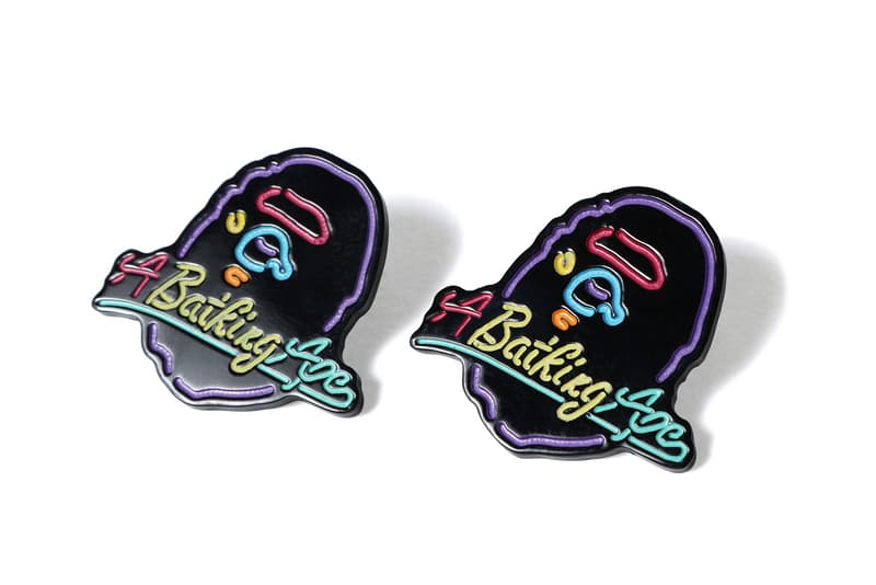 BAPE A Bathing Ape Earrings Neon Ape Head Black White Accessory Jewelry Streetwear Plastic Statement Piece